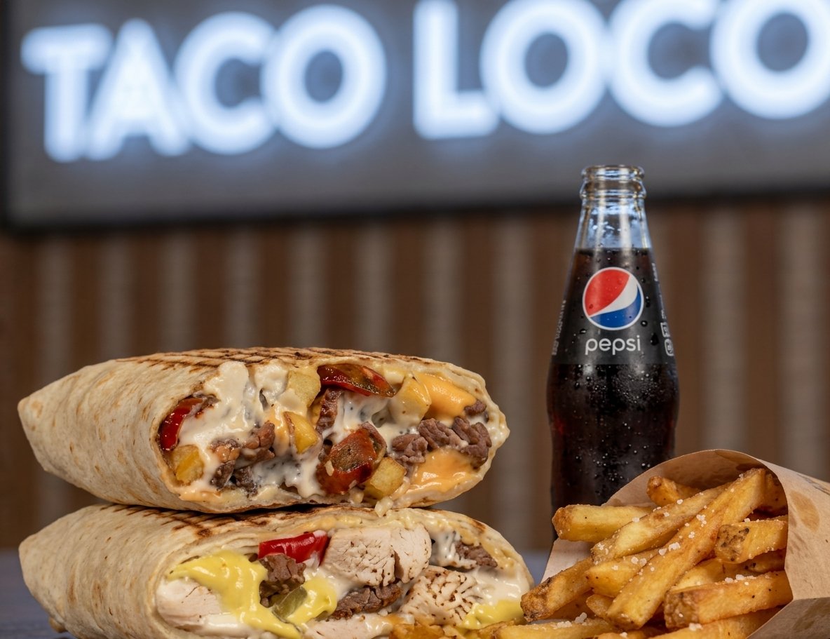 Shawarma girando en el espetón en Taco Loco, Villa Ortúzar